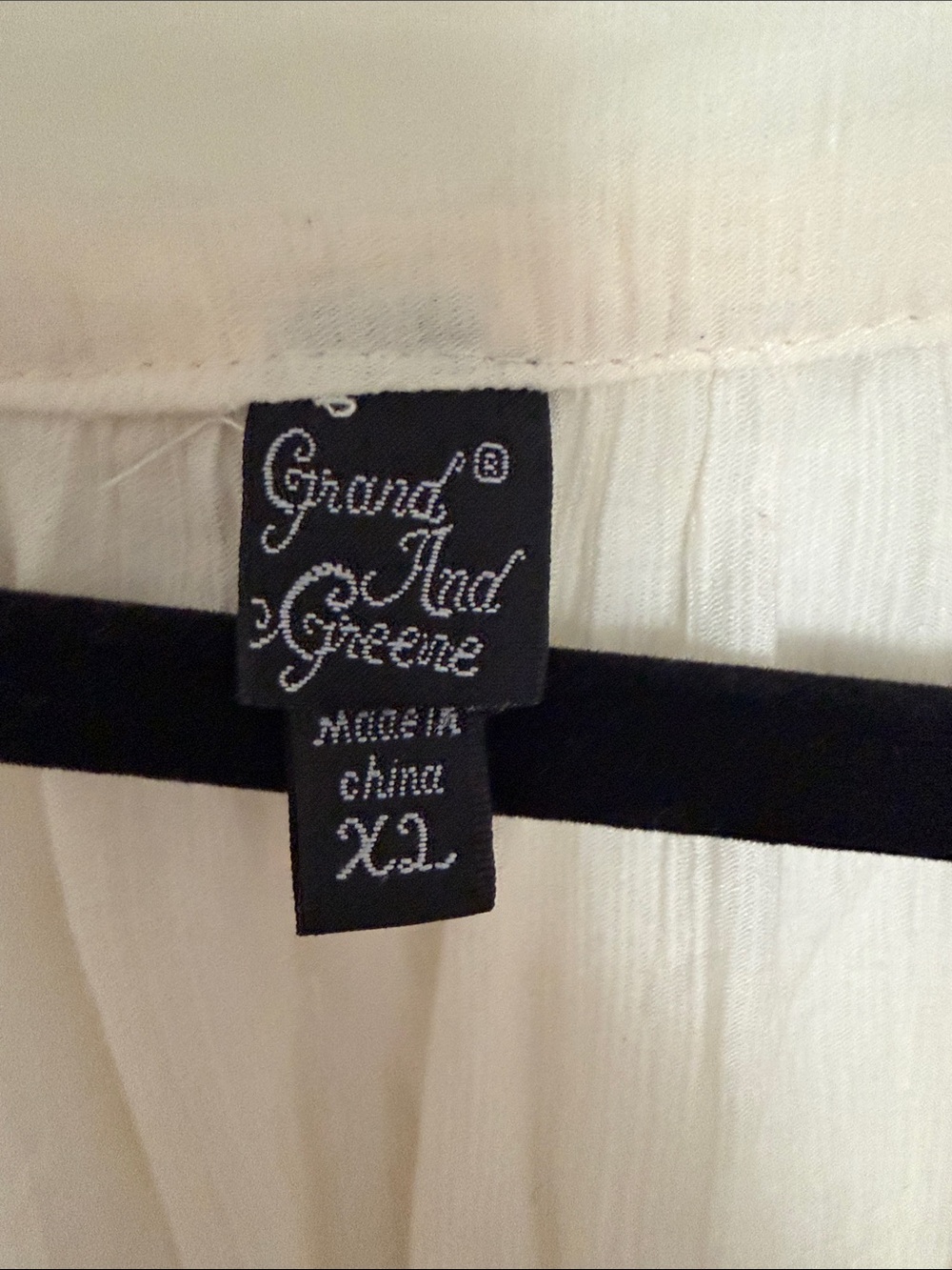 grand & greene Cream Lace-Trim Button-Front Blouse - Picture 2 of 3